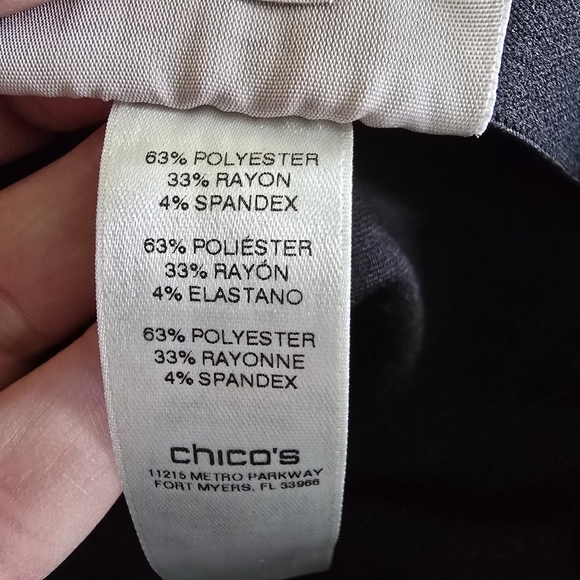 Chico's Womens Grey/Purple/Black Floral Stretch StraightLegDressPants Size 1 - Picture 10 of 11